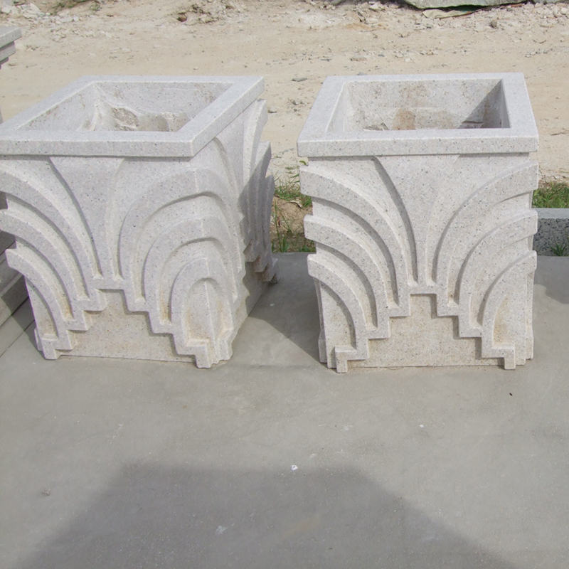 Square Granite Flower Pot