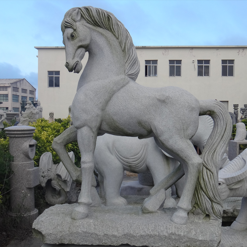 Stone sculptures of horses