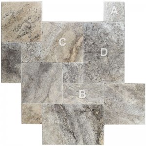 NSFP07 Silver travertine french pattern