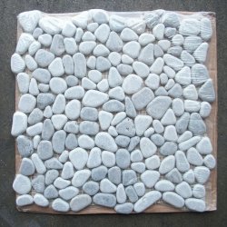 Flat White Pebble Tile PT011