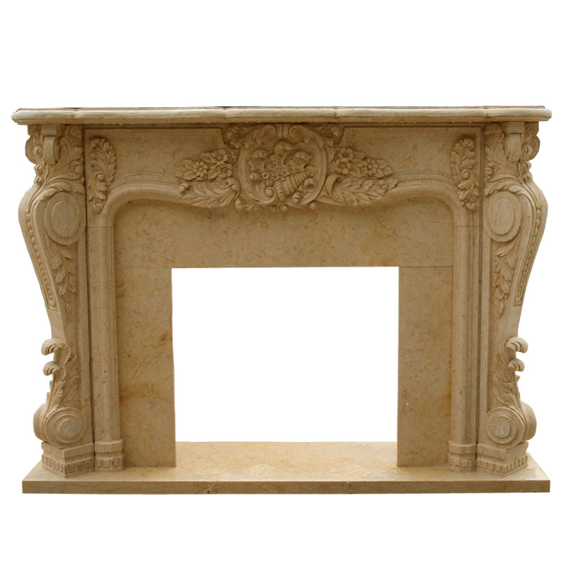 China Beige Marble Fireplace