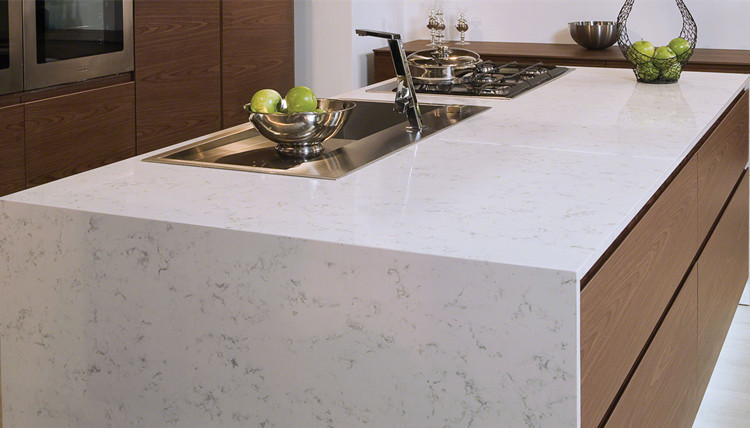 Newstar Modern Natural Marble Quartz Stone White Slab Kitchen