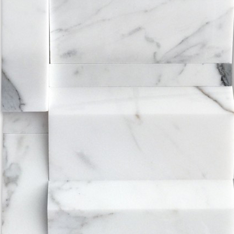 Polished Italian Carrara White Marble 3D Mosaics