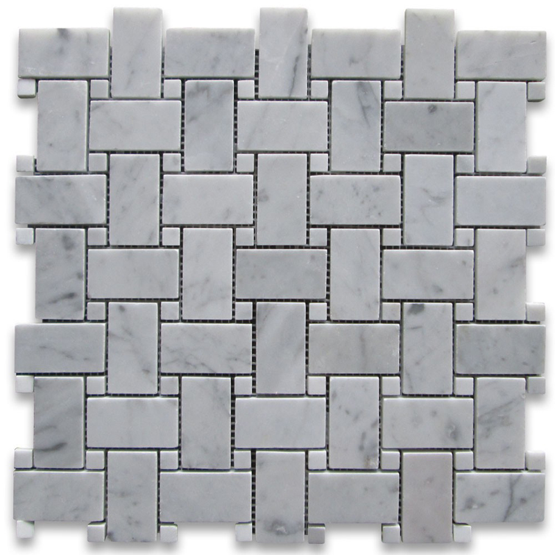 Carrara Marble White White Mosaic Tiles